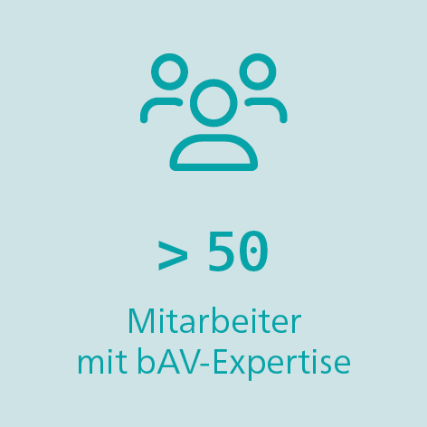 mehr als 50 Mitarbeiter mit bAV Expertise